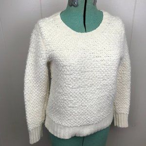 Banana Republic Cream Italian Alpaca Wool Blend Chunky Knit Sweater Size Medium